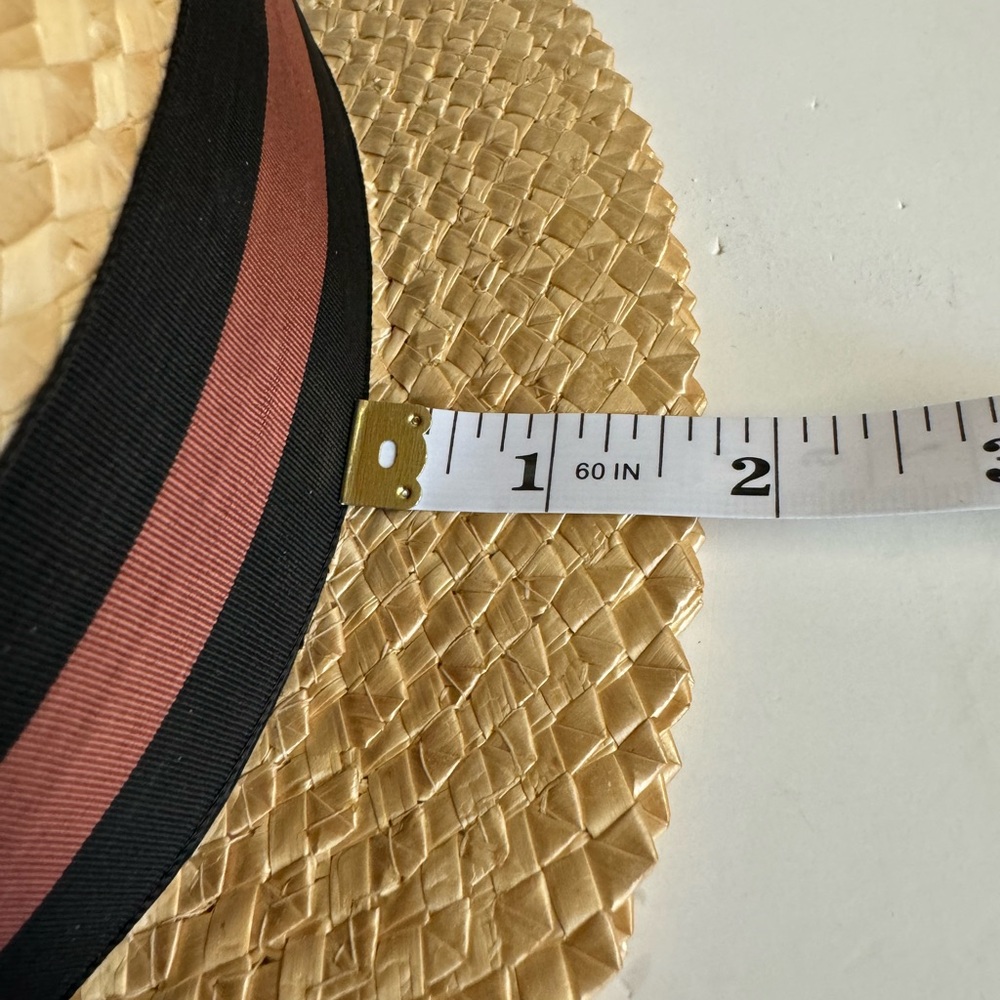 Vtg 50s Hughes Hatcher Suffrin Brown straw boaters hat Crofut & Knapp Size 7 1/4 - Picture 12 of 16
